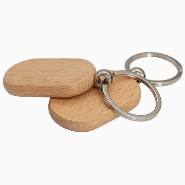 Unieke Afgeronde Houten Sleutelhanger – Persoonlijk & Duurzaam