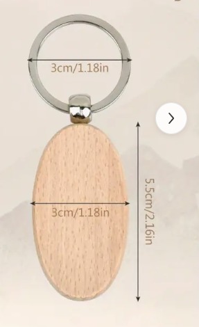Unieke Ovalen Houten Sleutelhanger – Persoonlijk & Duurzaam